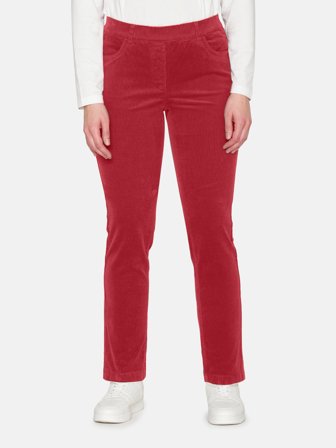 BRANDTEX - Sofie Bukser - Rød - Fløjl - Slim Fit