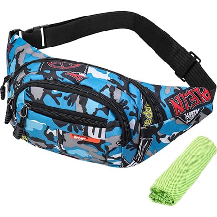 1 stk. midjeveske kamuflasje vanntett veske ungdom stoff glidelås nylon sykling ferie camping fotturer oppbevaring justerbar skulderstropp