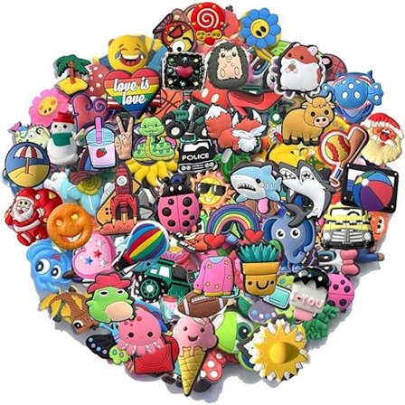 Parti med 30 stk. tilfældige skocharms til træsko, sandaler, skotilbehør charms til festgaver