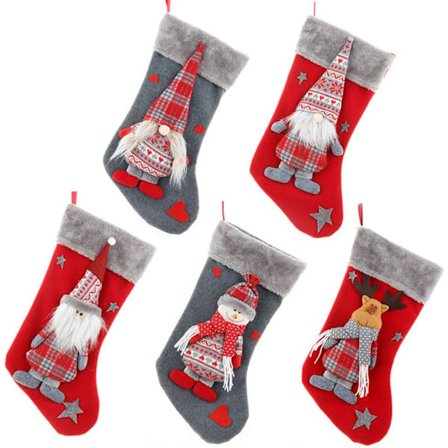 5 st julstrumpor, 48 cm stora personliga julstrumpor
