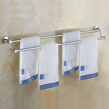 304 Rostfritt Stål Handduksställ Dubbel Stång Badrum Handduksställ(60c