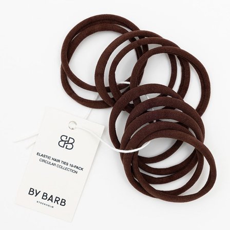 ByBarb Circular Collection Hair Tie Brown 10 pcs, Hår, Børster & Accessories, Hårpynt