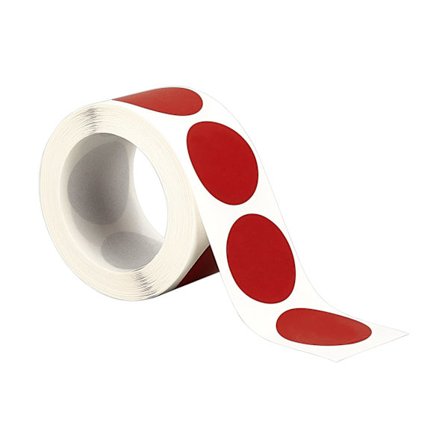 500 stk/rull skrapelodd-klistremerker runde etiketter (rød)