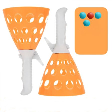 Udendørs og Indendørs Spilaktiviteter til Børn, Pop-pass-catch Boldspil med 2 Fangst-kastkurve og 5 Bolde (FMY)