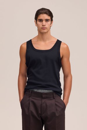 NN.07 Mick Tanktop Herren Schwarz Bio-Baumwolle