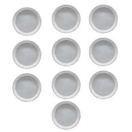 Blomsterpottebrett 10-pakning Multi-størrelse Plast Plantefat for Hjemmehage, Kraftige Runde Plantekasser Dryppbeskyttelse (13,9cm x 13,9cm x 2cm Hvit