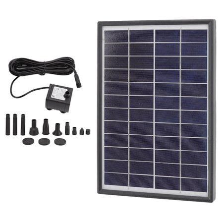 Solcelledrevet Fontene Pumpe 12V 6W ABS Anti-Tette Filter Enkel Rengjøring Soldrevet Vannpumpe for Flytende Dekorasjoner