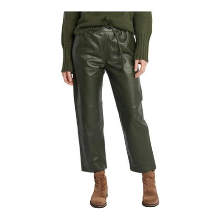 Max Mara, Leather Trousers Zielony, Kobieta, Rozmiar: 2XS