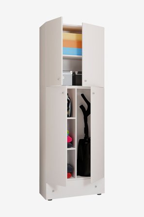 VCM - Vcm Städskåp Lona Xxl gångjärnsdörrar - Med låda - Vit - Skåp - Från Homeroom