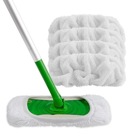 Paket Återanvändbara Mikrofibermoppdynor Kompatibla med Swiffer Sweeper - Tvättbara för Våt och Torr Användning, Golvrengöringsmopphuvuden för 