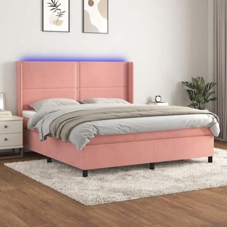 Maison Exclusive - Seng med lameller, madras og LED Rose 180x200 cm Velour
