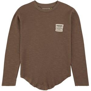 NUNUNU Basic Layer Ripped Branded T-shirt Earth Brown 8-9 Years - Tops - 8-9 years - Brown