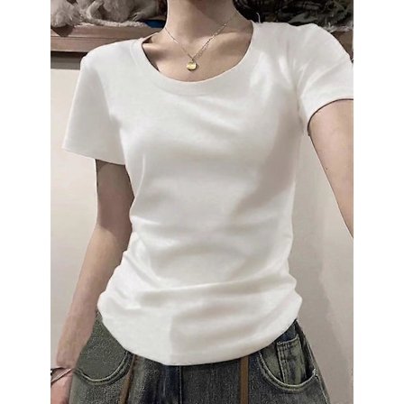 ort Sve Slim Fit Dame T-shirt Baselayer T-shirt Koreansk Amerikansk Pure Desire Design Spicy Girl Top Pendling Sle Bomuld...[HK]