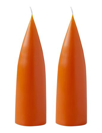 Kunstindustrien Hand Dipped C -Shaped Candles, 2 Pack Orange