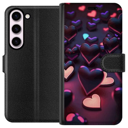 Kompatibelt Lommeboketui til Samsung Samsung Galaxy S23 Midnattshjerter