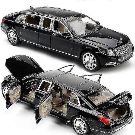 1:24 Lekebil S650 Limousine Støpt Metallmodellbil Ny Svart Lekebil