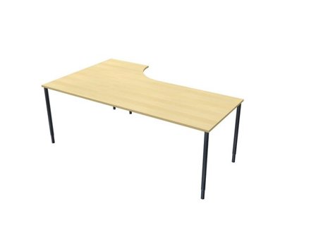 LANAB DESIGN Skrivbord frist H 2x1,2x0,8x0,6m björklam/sv - Lyreco - Kontorsmöbler och inredning - Bord och hurtsar - Skrivbord - Fasta