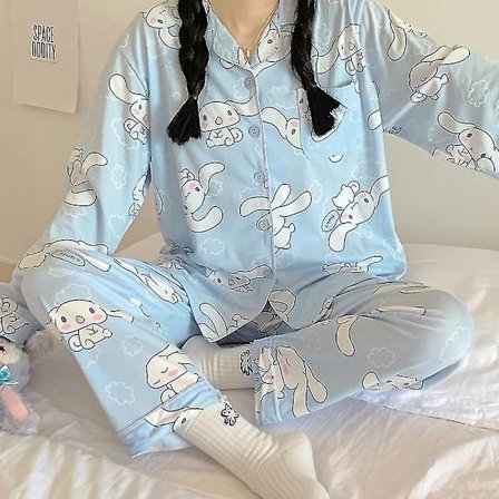 Sanrios Kawaii Pyjamas Cinnamoroll Søt tegneserie koreansk studentbolig Hjem Klær Kjærestegave
