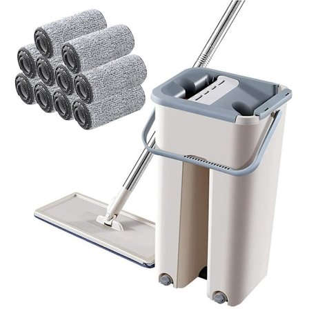 Magic Cleaning Mops Händerfri Spinntvätt Mikrofibermopp med Hink