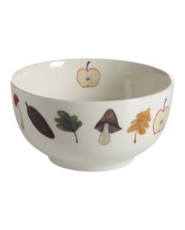 Kulho käsinpiirretyllä kuviolla Metsäaukio 1 kpl Valkoinen