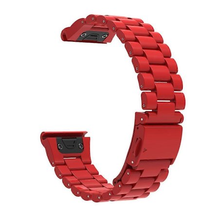 QuickFit 20mm Klockarmband För Garmin Fenix 7S Pro 7S 6S Pro 6S Plast Tre-Radigt Armband Röd