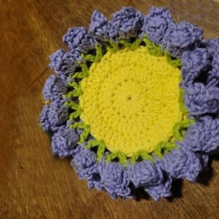 Håndlavede Turtle Coasters til Krus Kaffekopper LILLA BLOMST