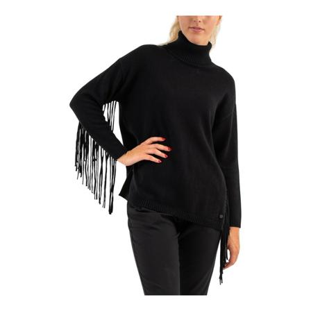 Replay Turtleneck with fringes Sort, Dame Rullekraver