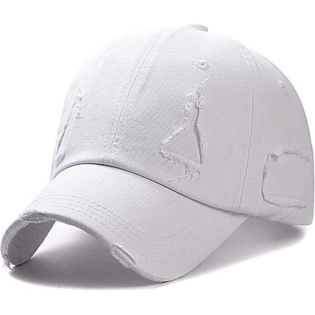 Vintage-henkinen kulutettu ja pesty baseball-lippis miehille ja naisille, säädettävä rekkalippis, golf-lippis, isän lippis (valkoinen)