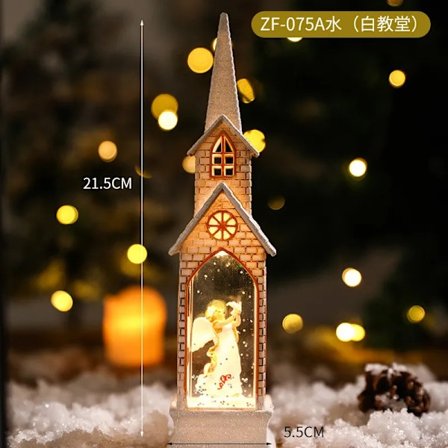 jul LED lys simulering kirke hus lysende hytte god jul pynt