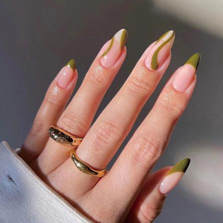 Manikyr Minimalistiska Vågor Nail Patch 24st