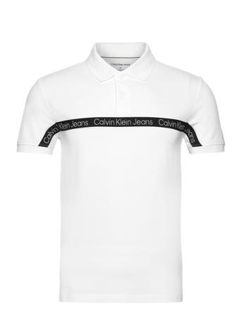 Logo Tape Polo Polos Short-sleeved Hvit Calvin Klein Jeans*Betinget Tilbud