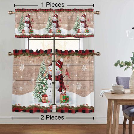 1/2 St Printed Pläd Blackout Valance Xmas Short Panel