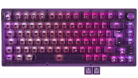 Corsair K65 PLUS Wireless 75% Atomic Purple - Unikt & kompakt 75% gamingtangentbord - K65 PLUS Wireless
