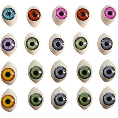 Exceart 100 stk ovale dukkeøyne i harpiks - hule dukkeøyne i bjørneform - realistiske øyne i plast