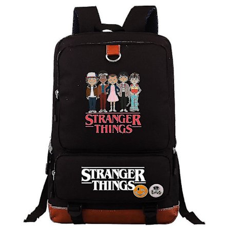 Strangerthings Ungdomsskole og videregående skoleveske Menn og kvinner Casual Ryggsekk for skolearbeid Reise Shopping Stor Casual Dagstursekk 