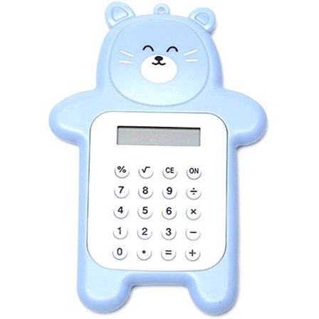 (Blå) Mini søt bjørn bærbar digital kalkulator, lommekalkulator