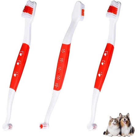 3-pak dobbelt hoved kæledyrstandbørste