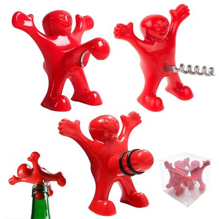 3-pack Flasköppnare, Öl- och Vinflasköppnare Korkdragare Roliga Vinstoppare för Flaskor Nyhetspresent