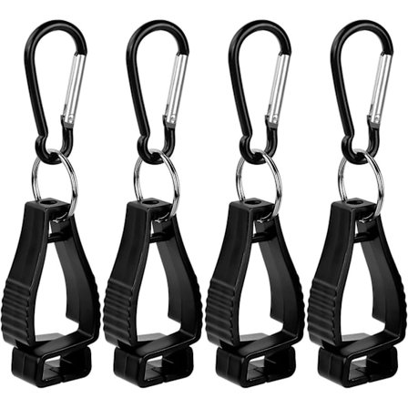 4 Pieces Glove Holder Clip Non-slip Work Glove Clip Holder Glove Clip With Carabiner Clamp Safety Work Protection Clip For Key Helmet Towel, Black