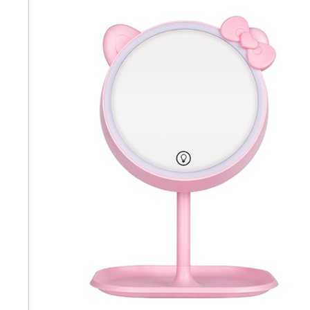 LED-bordslampa med skrivbordslampa Sminkspegel Spegel Skönhetssminklampor Liten skrivbordssovesal Vikbar spegel Bärbar spegel Bärbar spegel, 