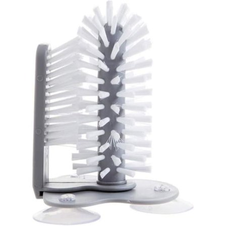 Diskborste för rengöring av glas med sugkopp, dubbelsidig borste för rengöring av glas