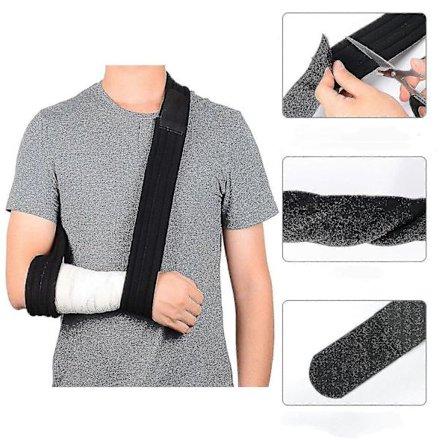 1 st - 175 cm - Svart Arm Sling, Justerbar Lätt Bekväm Axelfixering Armsling Andningsbar Axelstöd För Arm/hand/armbåge