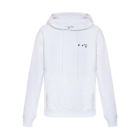 Off White Hoodie With Logo Print Hvid, Herre