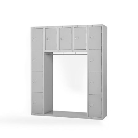 Archway locker, 11 doors, 1800x1500x450 mm, grey