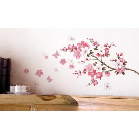 KIRSIKKAKUKKA seinätarrat perhosilla vaaleanpunainen punainen I sakura