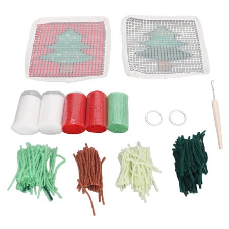 Latch Hook Kit Sött Julgran Mönster DIY Virkad Koppmatta Mjuk Bekväm Färgglad Latch Hook Matta