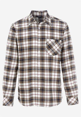 Cellbes of Sweden - Ternet flonelskjorte i beige / ternet til herrer i størrelse L