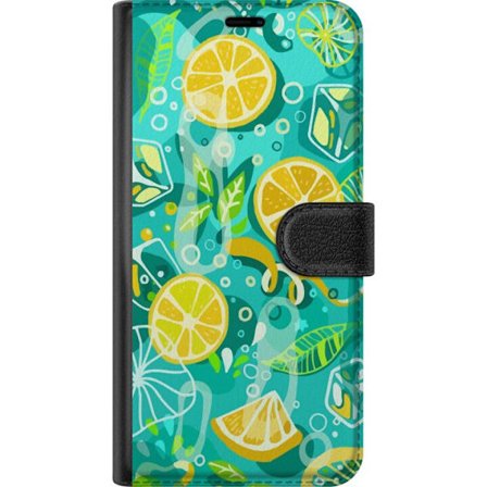 Yhteensopiva Lompakkokotelo Xiaomi Redmi Note 14 Pro+ Raikas sitrusharja sitruunalehdillä ja kuplia eläväisen värimaailman kanssa