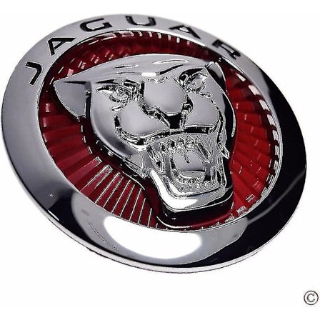 Jaguar Xf Supercharged Growler -etumaski pyöreä embleemi-merkki tarra iso punainen 72mm takana