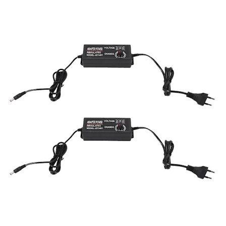 2x 9-24v 3a 72w AC/DC Adapter Strømforsyning Regulert Strømforsyning Display EU-kontakt Høy